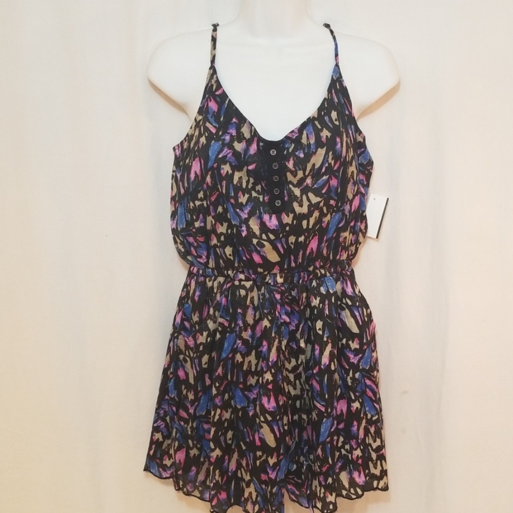 Romper large black multi print
